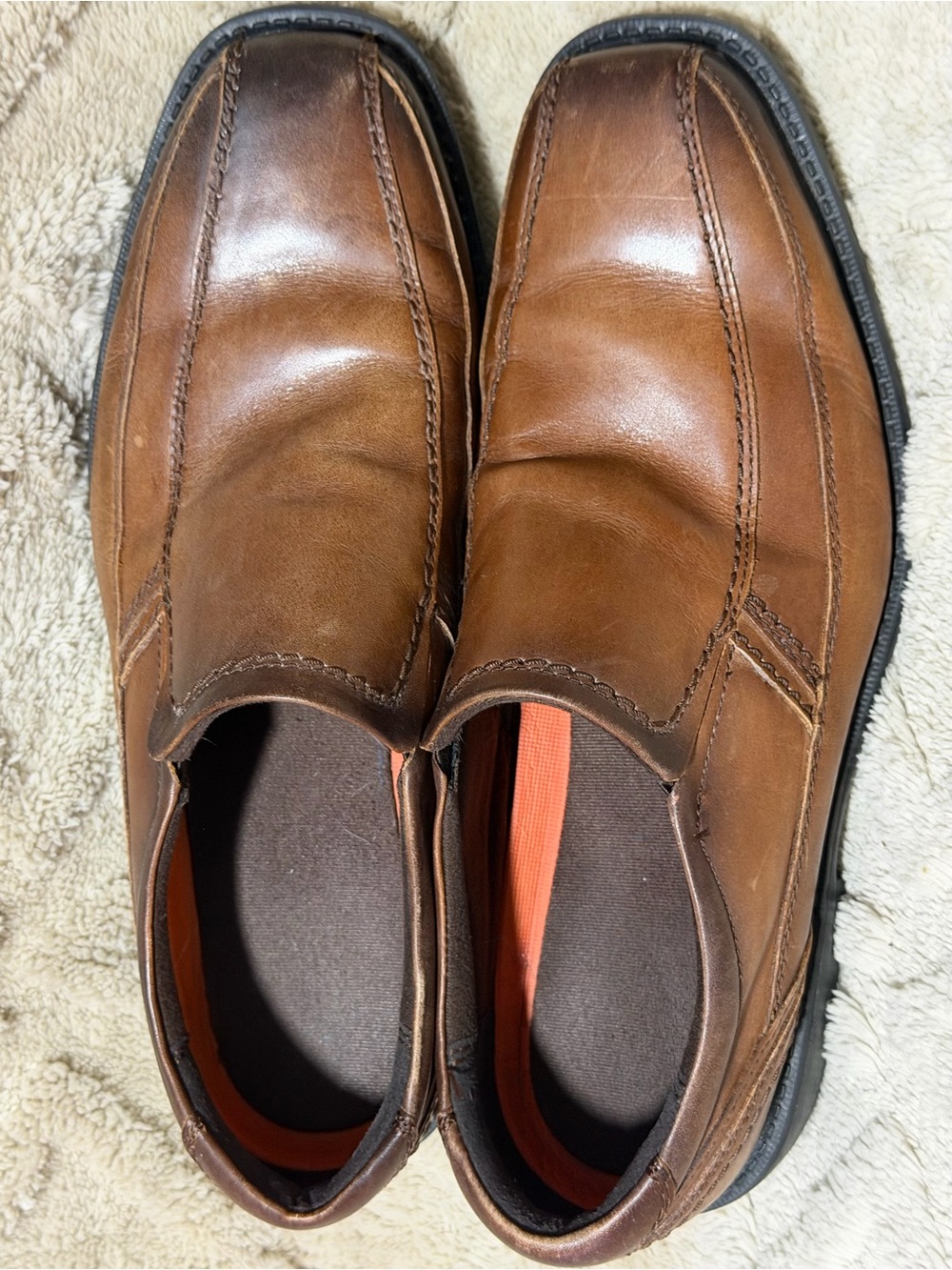 Rockport Men's Garett Plain Toe Tan Leather Oxfords